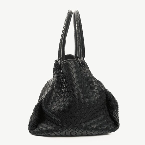 Bottega Veneta Black Intrecciato-Leather Handbag - Picture 3 of 12
